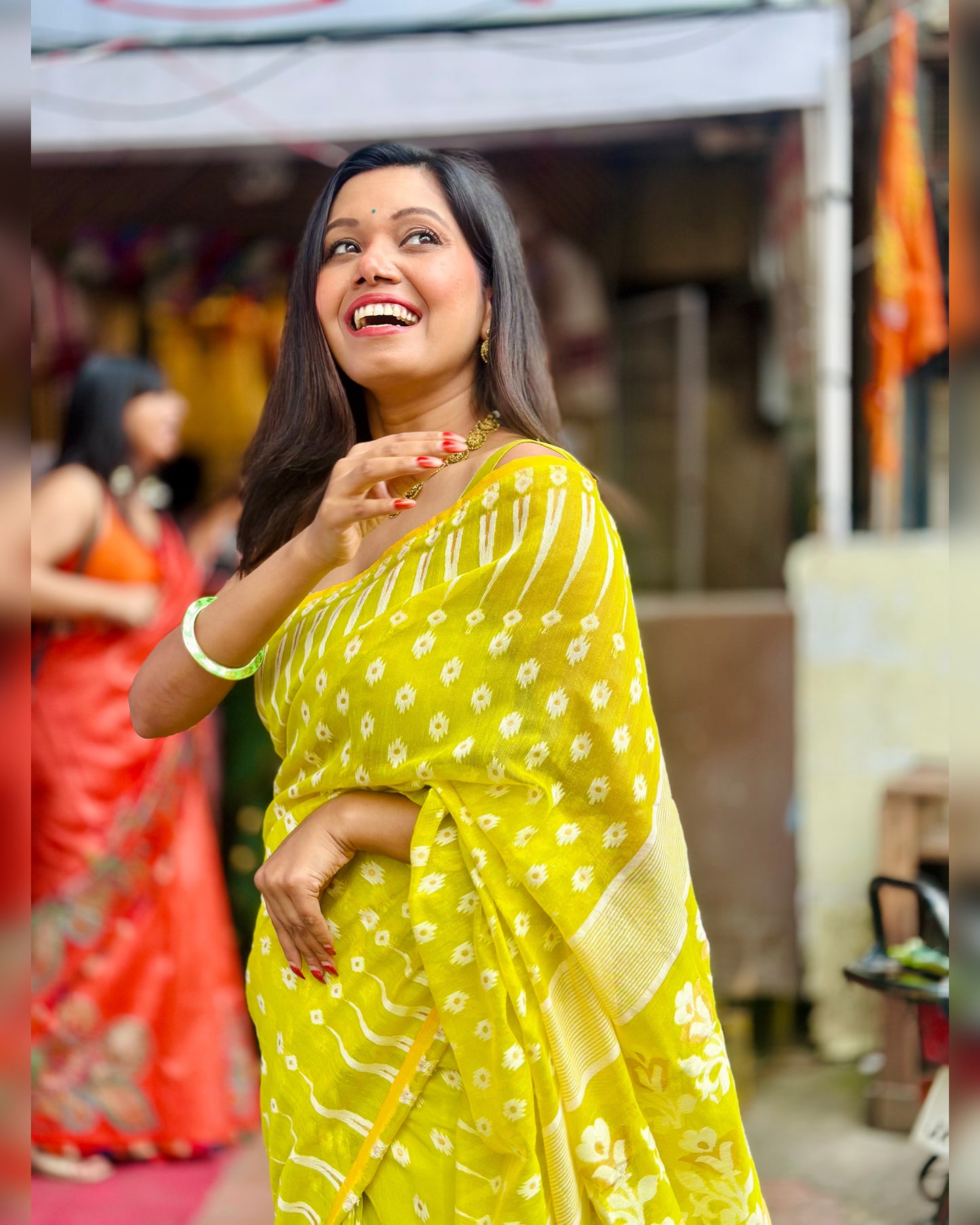 Lemon Dhakai Saree